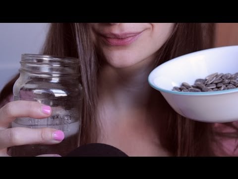 [ASMR] Tasty Thursdays ☕ Sun Flower Seeds Eating & Ice Cube Sounds In Water