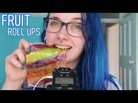ASMR Eating Tropical Fruit Roll Ups 🌈