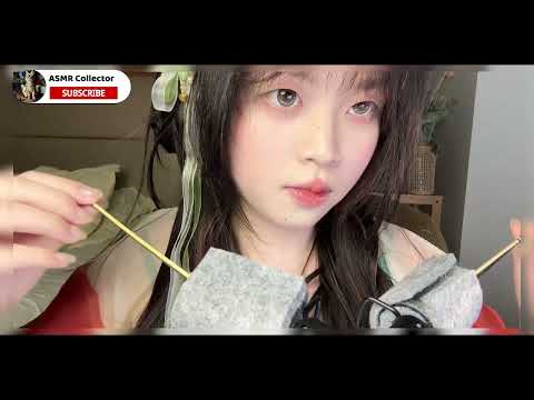 ASMR🎧｜Use the goose feather stick to gently sweep over the sensitive area for 100 seconds!