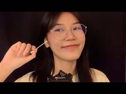 ASMR Ear Cleaning / Brushing your ears / ทำความสะอาดหู