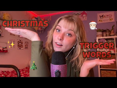 ASMR Tingly Christmas Trigger Words with Mouth Sounds and Hand Movements, Extra Clicky + Intense!🎄