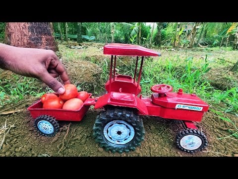 Muddy Auto Rikhshaw And Tractor Help JCB And Water Jump Muddy Cleaning Tractor loading tomato