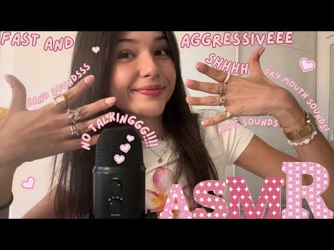 ASMR NO TALKING💕✨ Fast & Aggressive Dry Mouth Sounds + Clickyyy Ring Sounds +  Dry Hand SoundzZz
