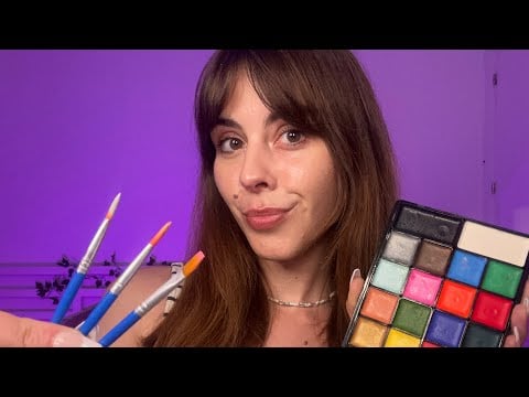 ASMR Painting Your Face For Spring 🦋 (Personal Attention, Face Brushing)