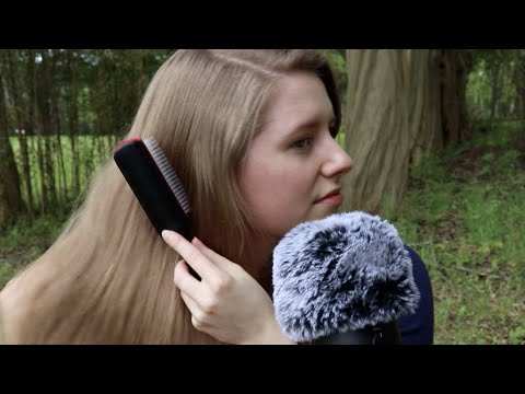 ASMR Outside // 🌳🍃🌾 (nature sounds, soft-spoken, hair-brushing, tapping)