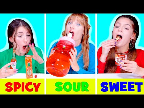 ASMR Sweet Food VS Sour Food VS Spicy Food Mukbang Challenge