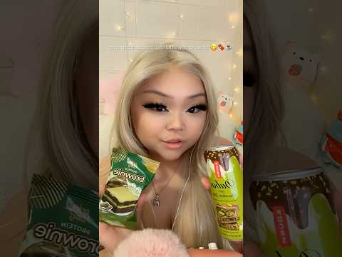 DUBAI CHOCOLATE LATTE AND BROWNIE #asmr #mukbang #mukbanginternational #eatingsounds