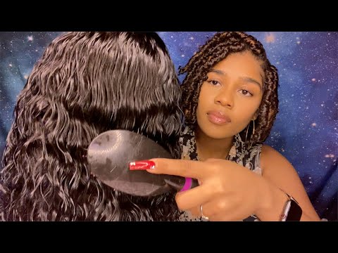 ASMR- Wet Hair Brushing + Hair Play 💆🏽‍♀️💖 (Todayonly Hair)