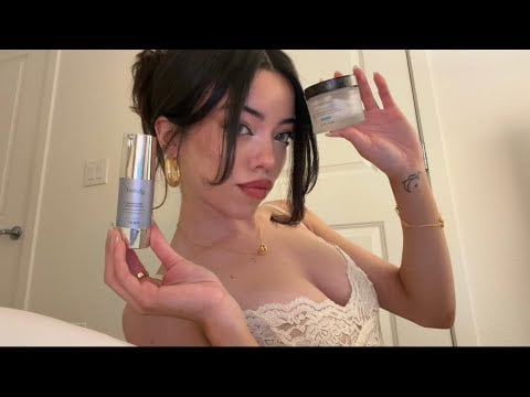 ASMR Doing Your Skincare Before Bed! 