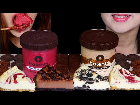 ASMR ICE CREAM TUBS & CHEESECAKE SLICES *SOFT STICKY EATING SOUNDS* 아이스크림 먹방 アイスクリーム 冰淇淋 Kem cây