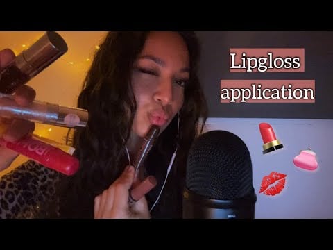 ASMR | Lipgloss application with extremely close up whispers ✨