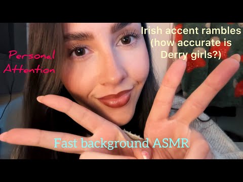 Background ASMR for studying, gaming, sleeping etc (fast paced) with lots of Irish accent rambles😴☘️