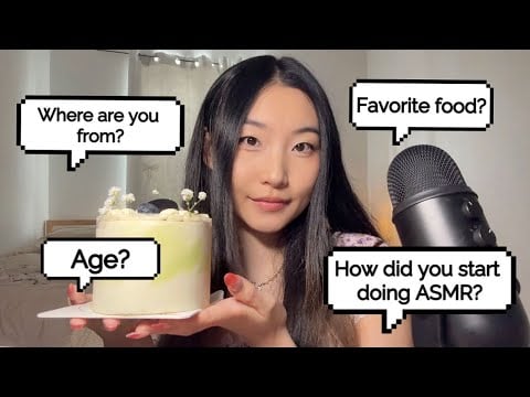 [ASMR] 10k Q&A Chit Chat Cake Mukbang 💕🍰