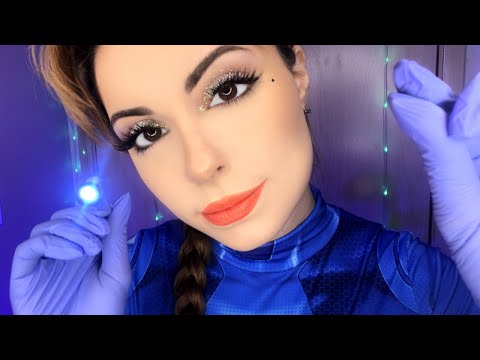 ASMR ALIEN Full Body Exam Roleplay Medical Sci-Fi 👽 Cranial Orbital Ear Face Eye Exam Soft Spoken