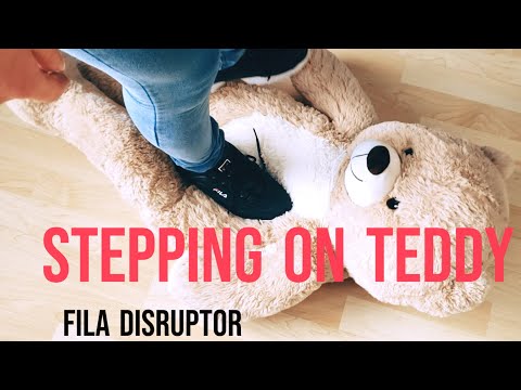 Stepping on a teddy with sneakers #shoes #crush #asmr