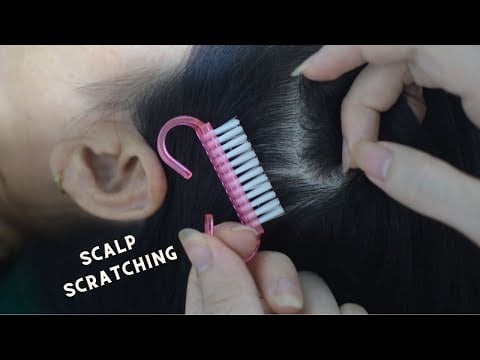 ASMR Scalp Scratching Massage, Hair Parting, Hair Play, Hair Combing Real Person For Stress Relief