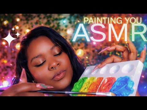 ASMR | Spit painting you with EDIBLE paint🎨 🖌️👩🏾‍🎨 (mouth sounds)