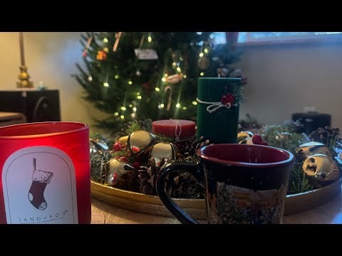 ASMR Tapping Around Our Christmas Decorations (tracing, tongue clicking, whispering) 