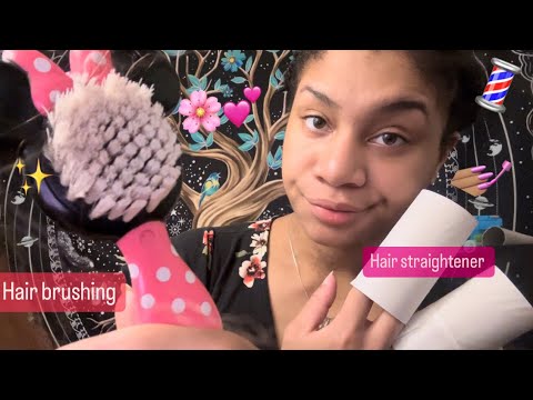 ASMR - Hair Brushing & Straightening (Amena)