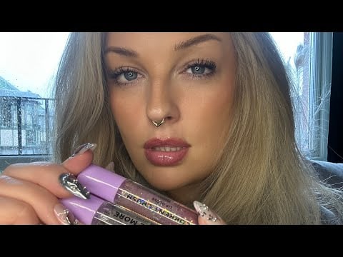 ASMR- Super cozy lipgloss/mouth sounds in the rain 🌧️
