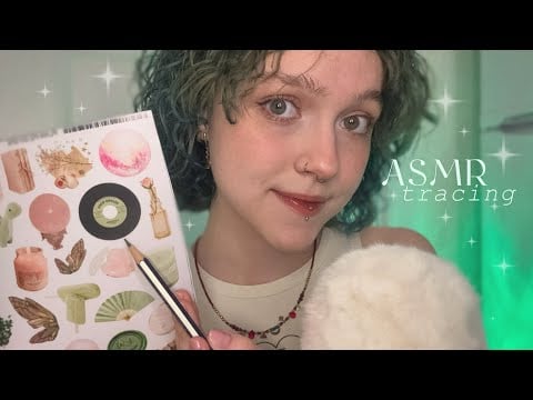 asmr for sleep ~ tracing images + mouth sounds ˙✧˖°🎧 ༘ ⋆｡˚