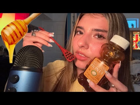 [ASMR] HONEY SPOONS🍯+MOUTH SOUNDS👄