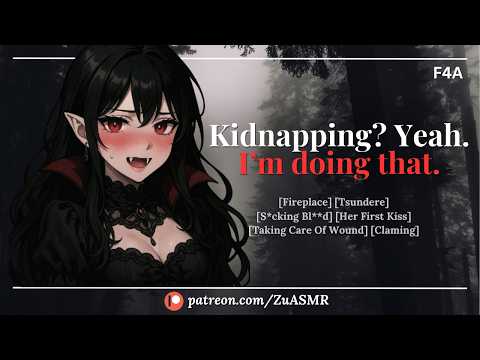 Tsundere Vampire Tends To Your Wound, Then Claims You As Her's |F4A| Yandere| Neck Bite| Kiss| ASMR