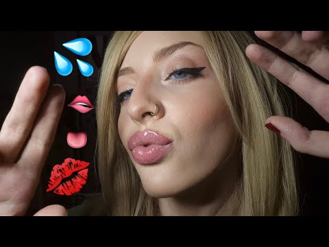 ASMR Kissing & Licking Your Face + Lipgloss Application 💋 [Different Styles]