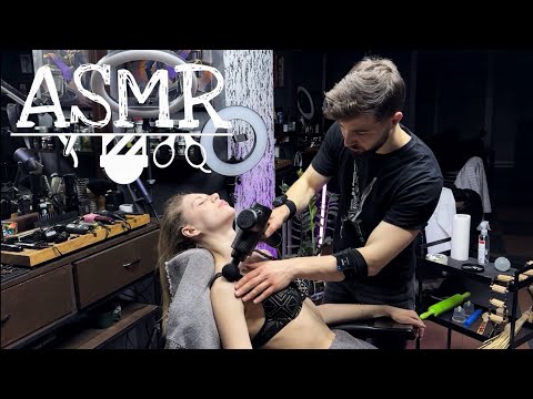 💈ASMR BARBER | Soft & Relaxing Massage 💆‍♀️ Chest, Arms & Neck – Ultimate Chill for a Gorgeous Girl