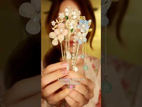 💐 Putting Flower Jewelry on You 🌷 #asmr #asmrjewelry #flowers