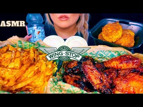 ASMR WINGSTOP MUKBANG (No Talking) EATING SOUNDS | Mandy Foods ASMR