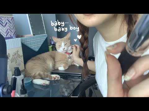 ASMR Brushing Away Your Stress (feat. my cat)