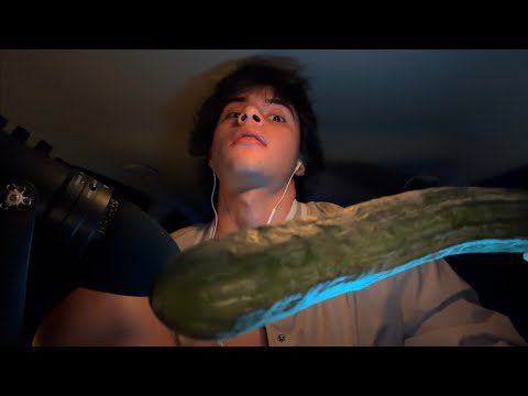 ASMR spit painting on your face with a cucumber
