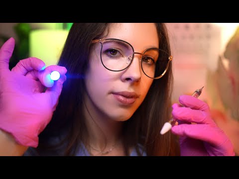 ASMR Relaxing Realistic Cranial Nerve exam (Eye Exam, Hearing Test, Sensory Tests, Medical Checkup)