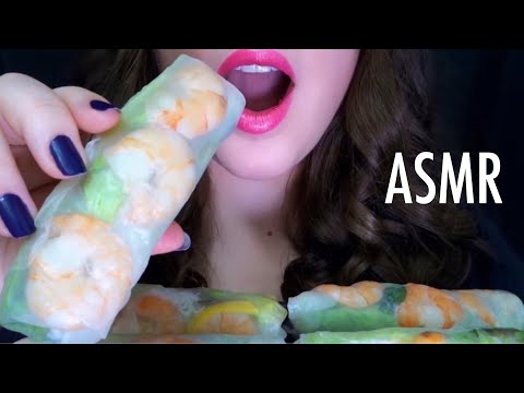 ASMR Vietnamese Shrimp FRESH ROLLS ~ SATISFYING Eating Sounds