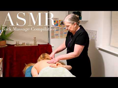 ASMR Back massage and acupressure treatment compilation (Unintentional ASMR, Real person ASMR)