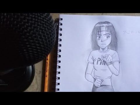 [ASMR] Detailed pencil sketch (relaxing)