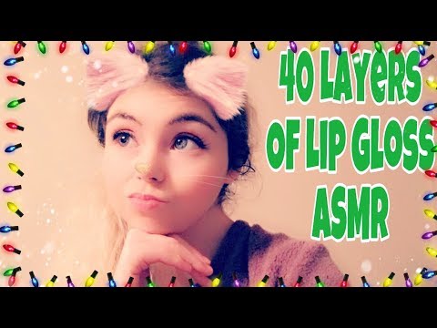 ASMR // 40 LAYERS OF LIP GLOSS //  (Hand Movements and Lip Smacking)