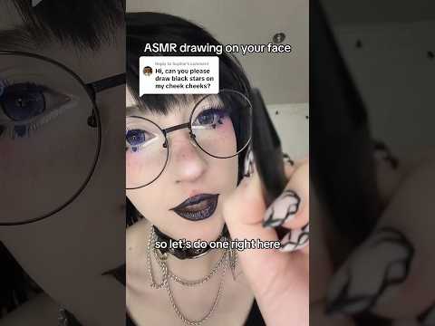 goth girl doodles on you ✏️🖤 #asmr #asmrdrawing