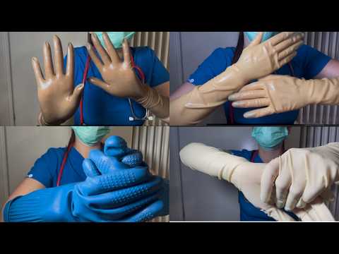 30 minutes of GLOVES SOUNDS. trying on different gloves (LATEX, SURGICAL AND RUBBER ones)