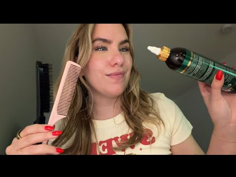 ASMR Oiling, Scalp Massage and Clipping Your Hair 