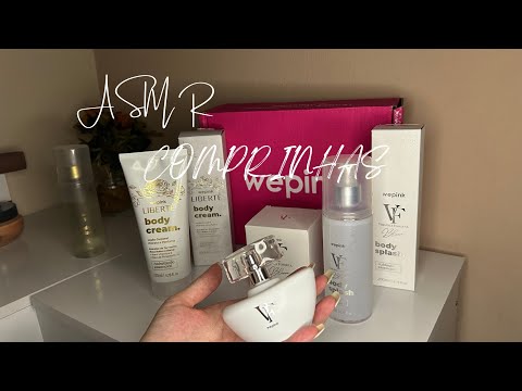 ASMR - MOSTRANDO MINHAS COMPRINHAS NA WEPINK E COSMÉTICOS 💕🧴