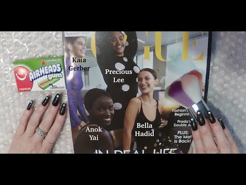 ASMR Gum Chewing Magazine Flip Through | VOGUE | Tingly Whisper