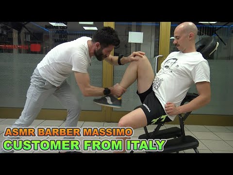 ASMR BARBER MASSIMO & LOUD CRACK & head, foot, leg, face, chest, nose, neck, arm, palm, ear massage