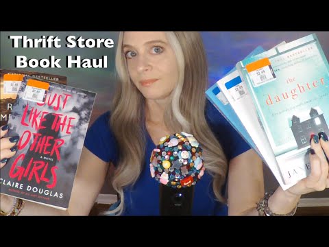 ASMR Gum Chewing Thrift Store Book Haul | Whispered