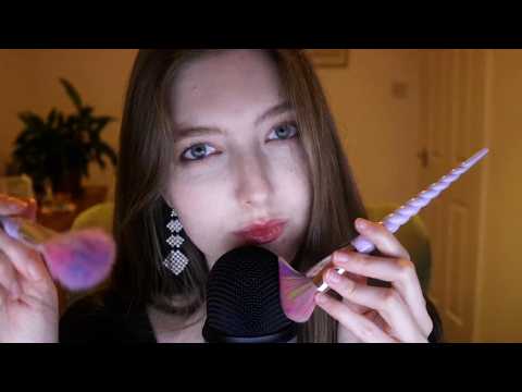 ASMR Gentle Brushing w/ Visuals, Mouth Sounds & Whispers ⭐️