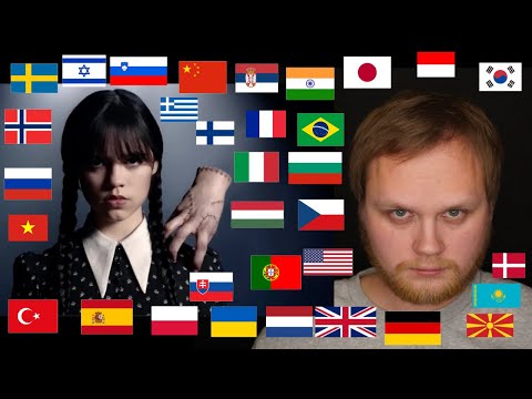 Whispering "Wednesday and Thing" in 47 languages (with rain and thunder sounds)