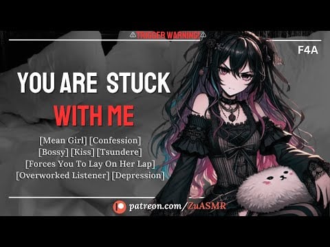 tsundere goth roommate forces you to lay on her lap and get your sh*t together|F4A| kiss| mean| ASMR