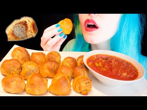 ASMR: Crunchy Crescent-Wrapped Falafel Bites & Marinara ~ Relaxing Eating Sounds [No Talking|V] 😻