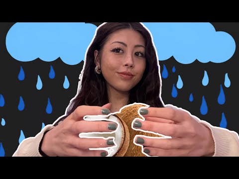 ASMR 20 minutes of PURE coconut rain for relaxation, sleep and TINGLES ☔️ 🥥